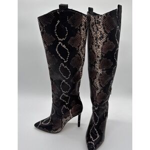 vince Camuto Snakeskin Kervana Stiletto Fashion Boot Desert Python Brown 7